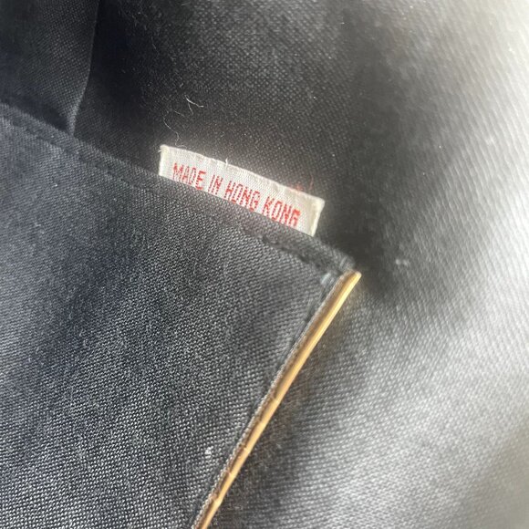 Vintage Black Beaded Evening Handbag Purse Made in Hong Kong 11 x 9 inches - Picture 7 of 10